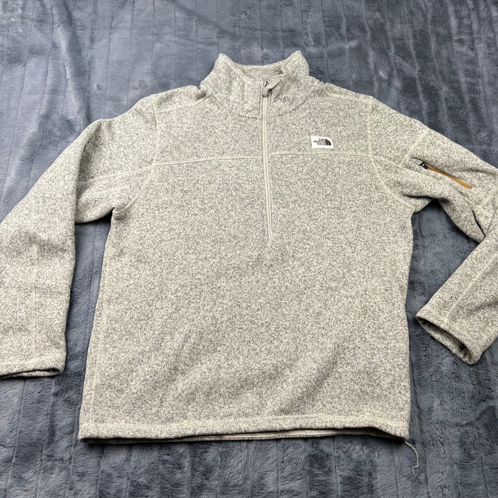 The North Face Mens Gordon Lyons 1/4 Zip Fleece Pullover Gray Heather Large